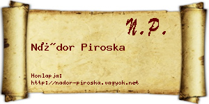 Nádor Piroska névjegykártya